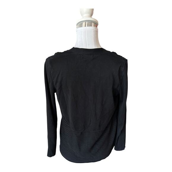 kela Black Open Cardigan Ribbed Pattern Size M - Picture 3 of 5
